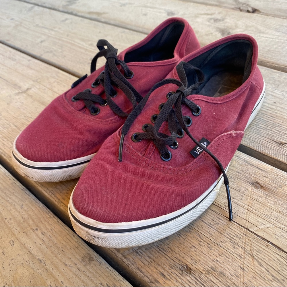 Vans Red Lace-Up Sneakers